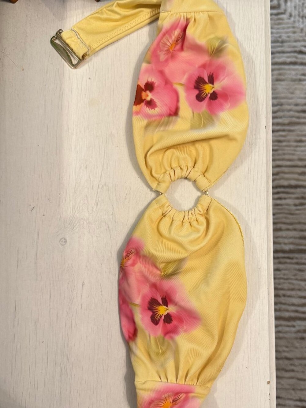 Edikted Miley Floral Bandeau Bikini Top yellow size M medium